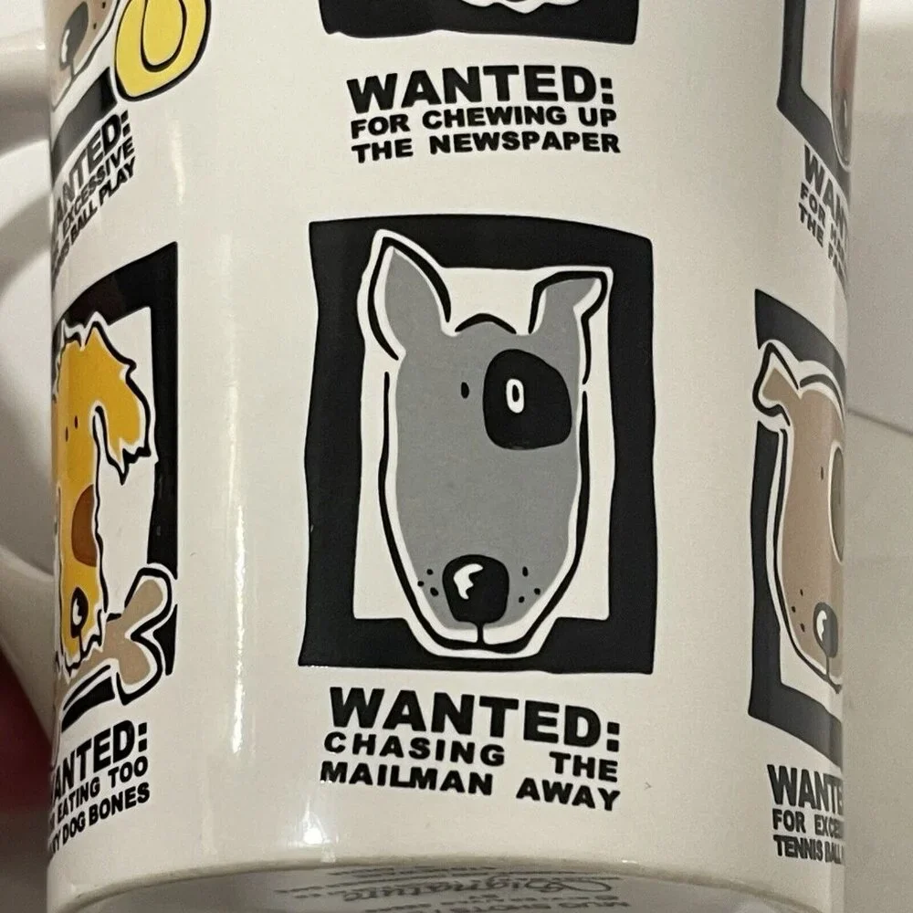 Large‎ Illustrated DOG MUG SHOTS Funny 